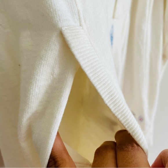 Caite White hooded tunic sweater with Blue aztec Embroidery XXL Asymmetrical - Picture 5 of 11